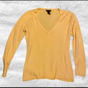 New York & Company v-neck sweater, yellow, M